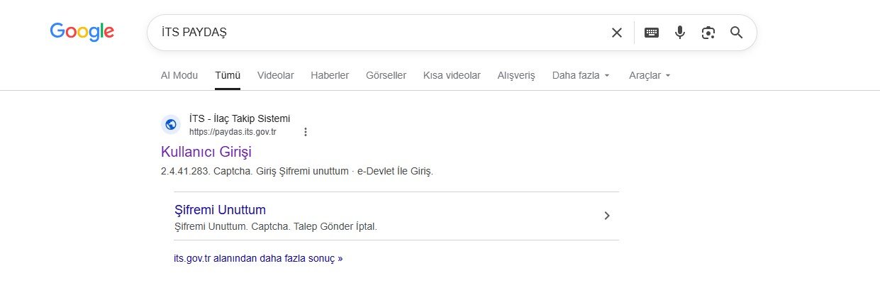 İTS Sistemine Giriş — İTS ekran görüntüsü